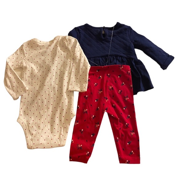 Carter's Just One You Baby Girls' Top & Bottom Set - Navy Blue/Red - Picture 2 of 2